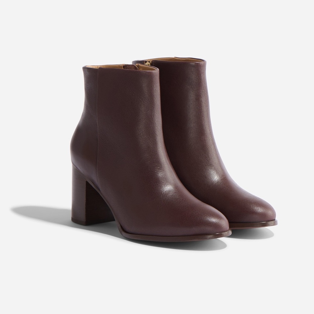 Nisolo Lia Heeled Ankle Booties in Wine / Burgundy - Picture 2 of 13